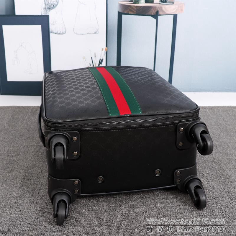 GUCCI古馳 專櫃限量版 超耐磨損萬向輪 加厚全鋁合金 時尚個性拉杆箱 20寸旅行箱 可登機  xbt1002